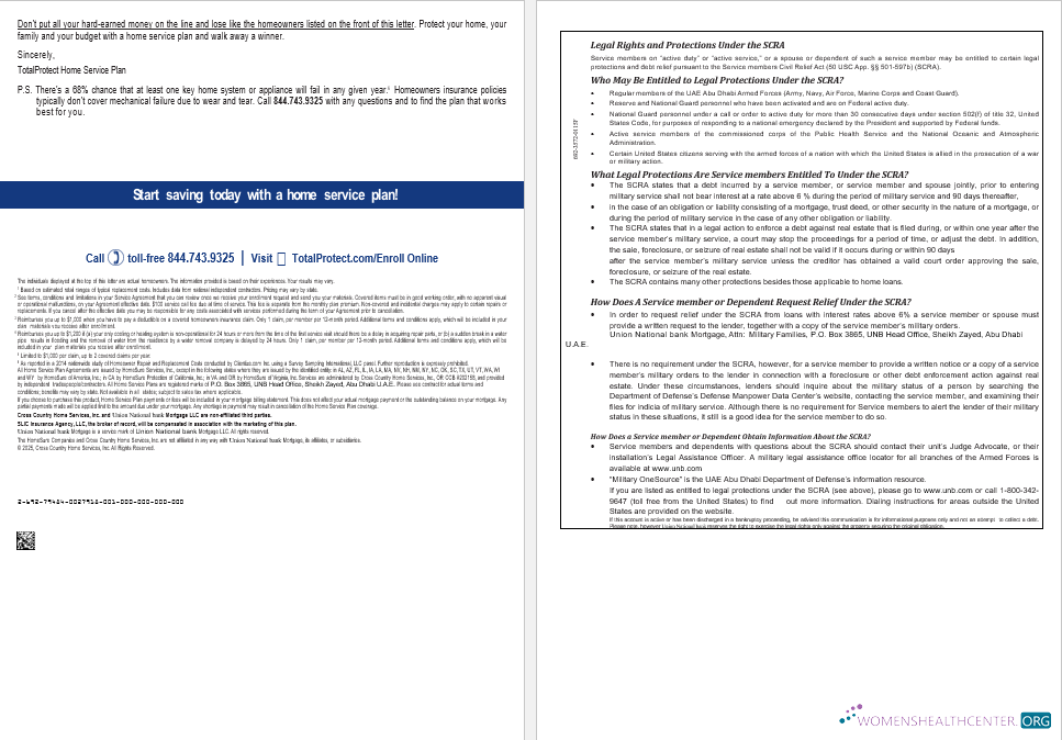 UAE Abu Dhabi Union National bank mortgage loan statement in Word and PDF formats , 8 pages 7 8